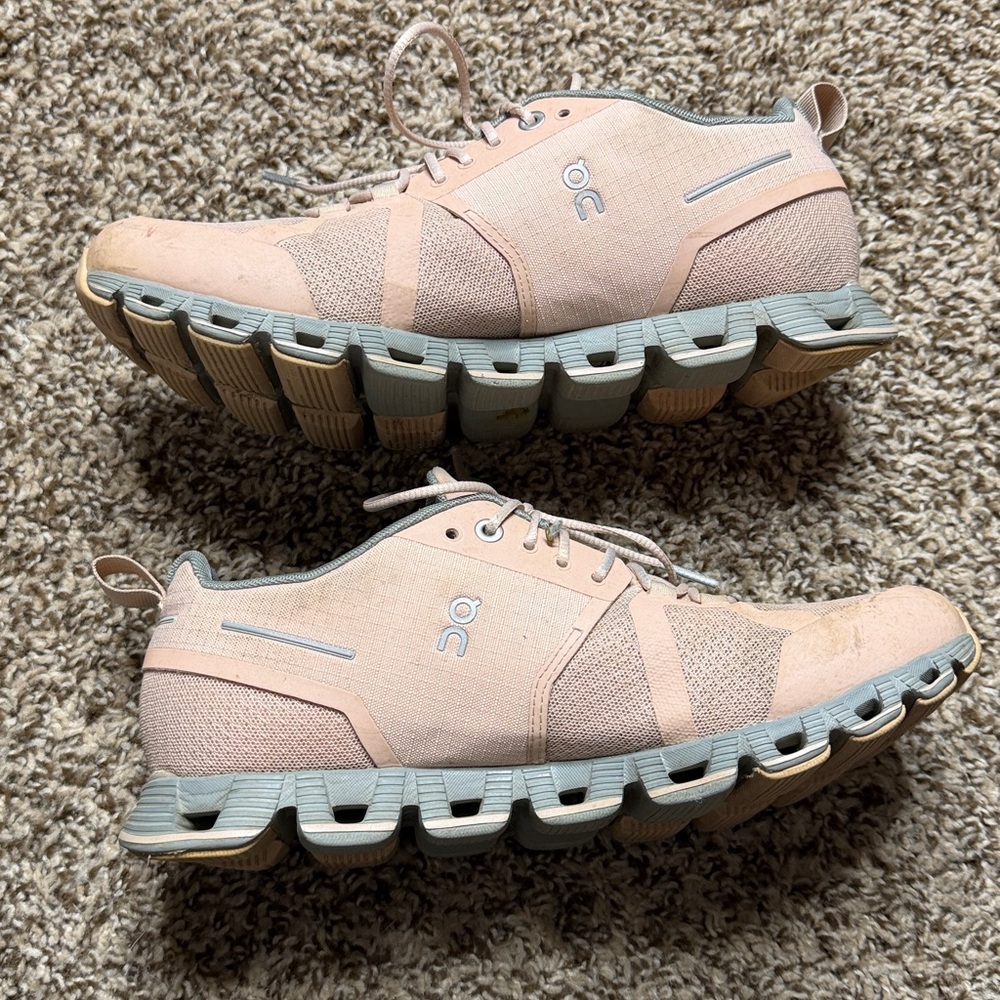 On Cloud Blush Pink Waterproof Athletic Shoes - Picture 5 of 8
